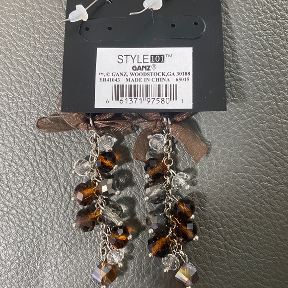 GANZ Brown Bead Earrings - Picture 3 of 3